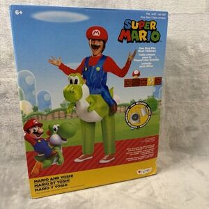 Super Mario Bros. Mario Riding Yoshi Inflatable Costume Disguise With Fan